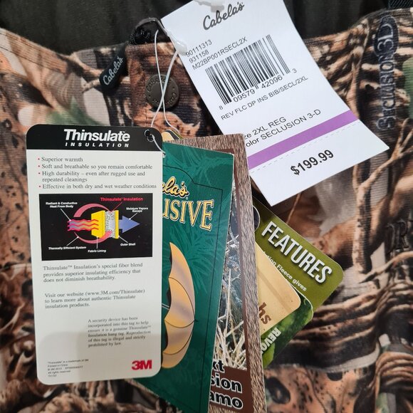 Cabela's Camo Hunting Bibs, Dry Plus, Revolution Fleece, 2XL - Picture 5 of 7